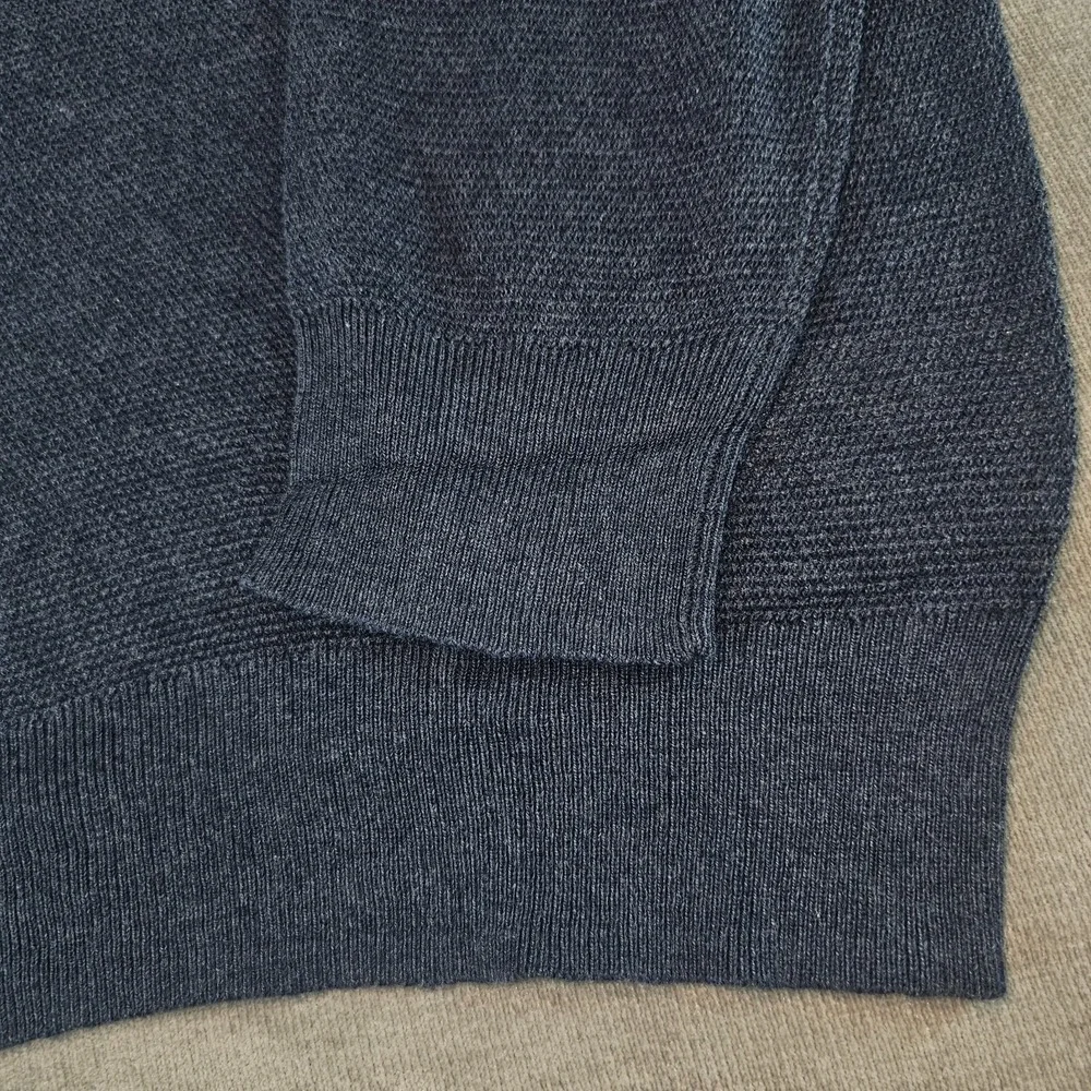 J.Crew Crewneck Sweater Men's Large Blue 100% Cotton Textured Raglan L CD617